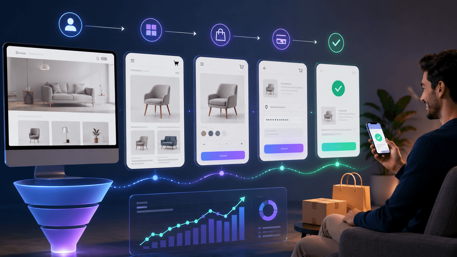 من الزيارة إلى الشراء: كيف يرفع التصميم الاحترافي (UI/UX) معدلات التحويل؟